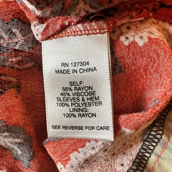 John Mark orange and black tunic Blouse with Relaxed Fit size Large - Picture 14 of 14